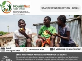 Séance d'information NourishNext West Africa au Bénin : rendez-vous le 17 août pour les jeunes porteurs d'initiatives agroalimentaires